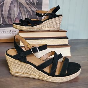 Y NOT Strappy Espadrille Wedge Sandals Summer Vacation womens sz 8